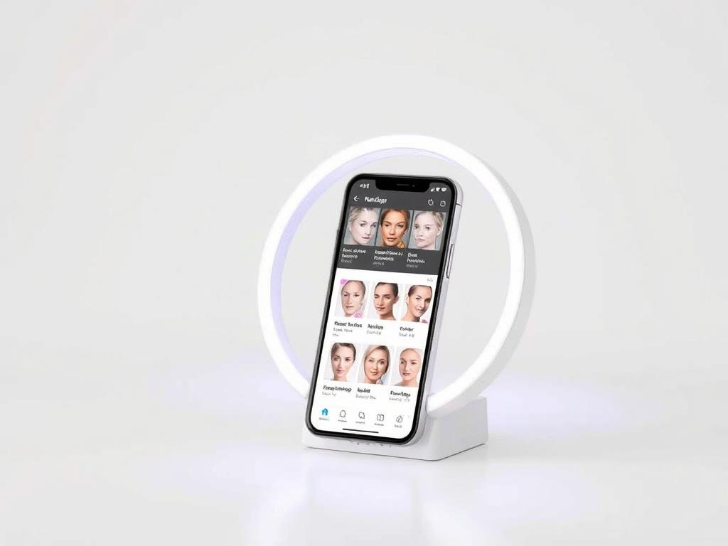 ZIIP Halo device with its companion app showing different treatment programs for anti-aging ZIIP Halo device with its companion app showing different treatment programs for anti-aging